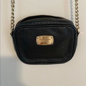 Michael Kors Black Crossbody Bag with Gold Hardware